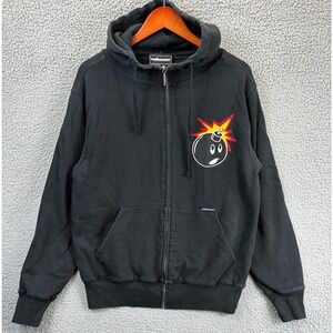The Hundreds Adam Bomb Full Zip Hoodie Mens M Black Waffle Lined Streetwear